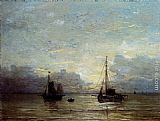 Famous Fishing Paintings - Fishing Boats Near The Coast
